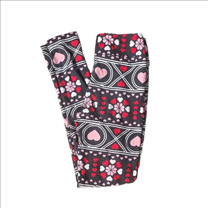 LulaRoe Kids Heart Patterned Leggings - L/XL